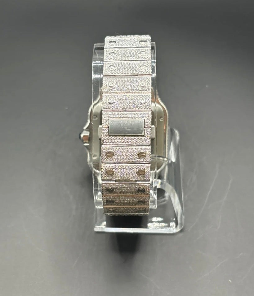 WHITE SQUARE MOISSANITE WATCH (40MM)