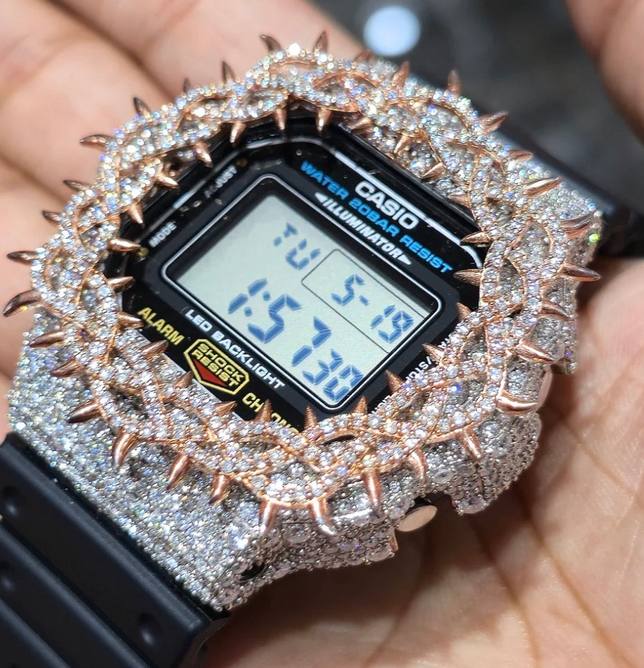 Moissanite Thorn Bezel G-Shock Watch