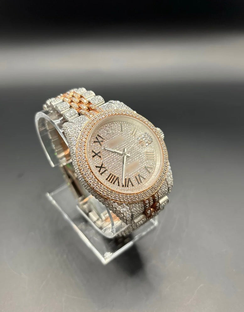 TWO-TONE ROSE MOISSANITE WATCH