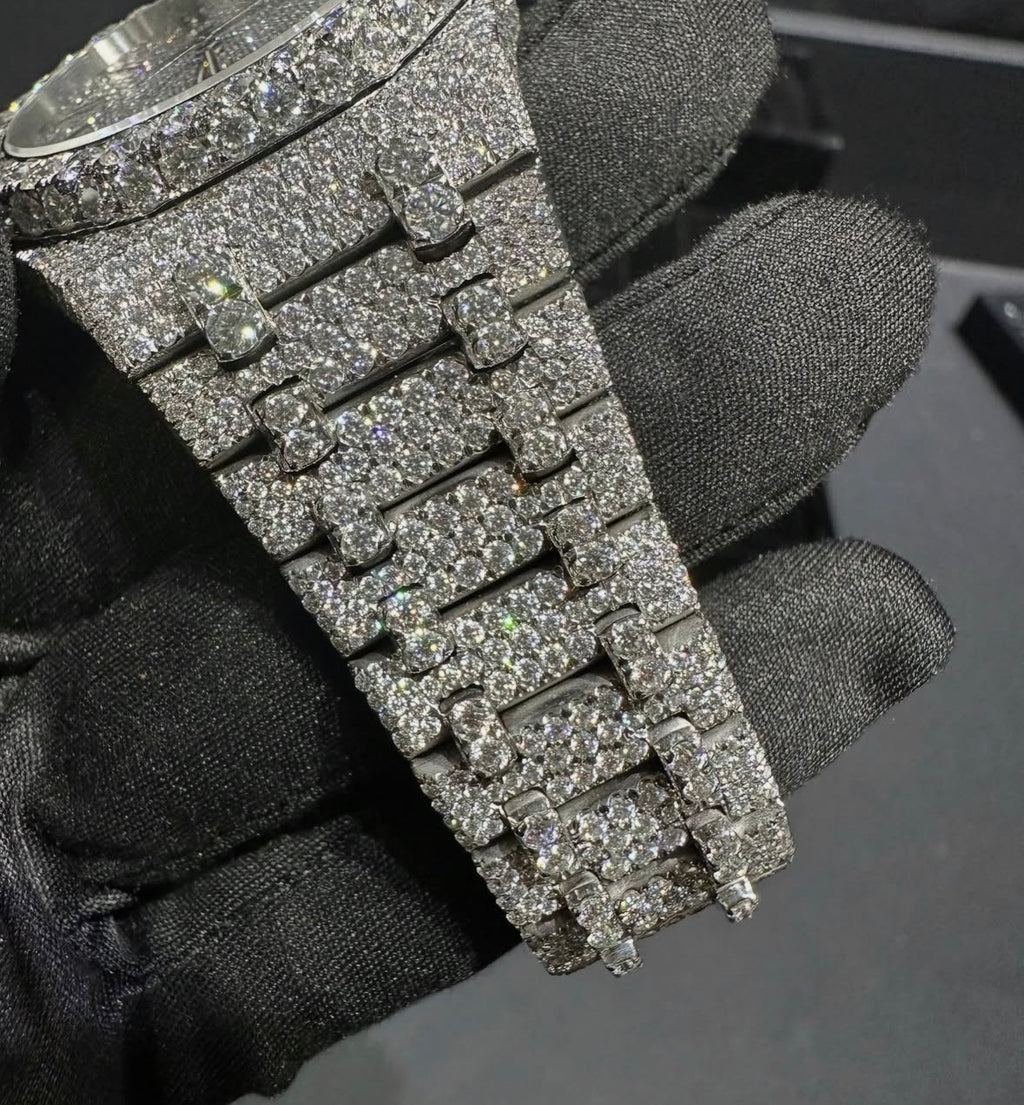 VVS-1 Moissanite Diamond Watch With Box & Papers