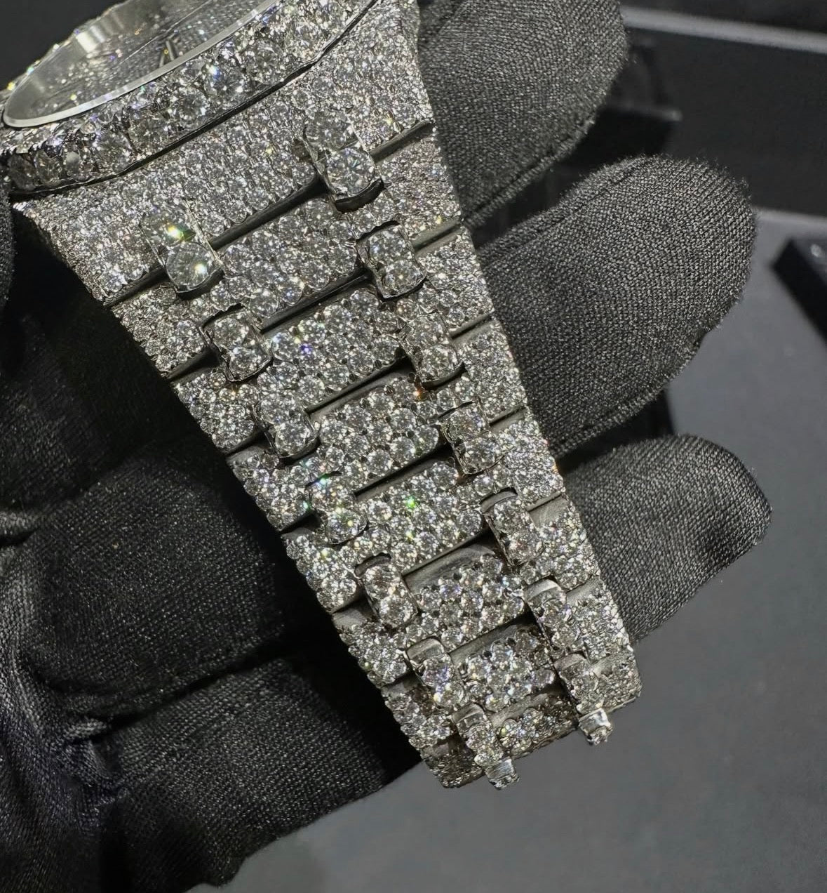 VVS-1 Moissanite Diamond Watch With Box & Papers