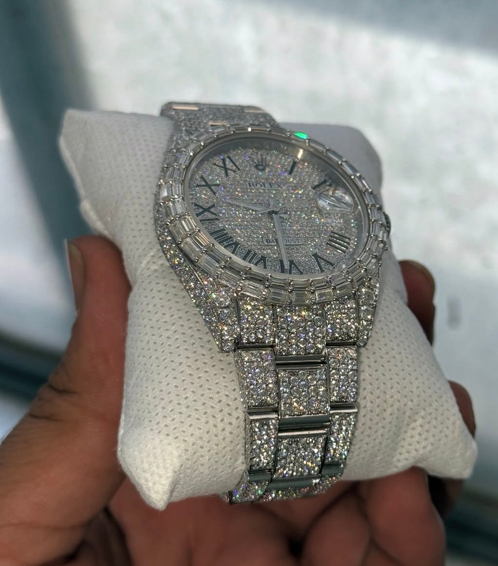 VVS-1 Moissanite Diamond Watch With Box & Papers