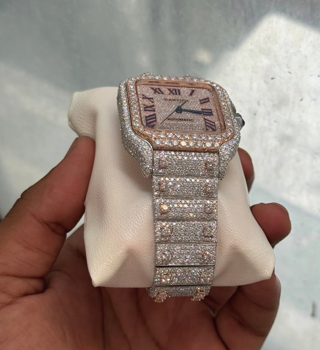 VVS-1 Moissanite Diamond Watch With Box & Papers