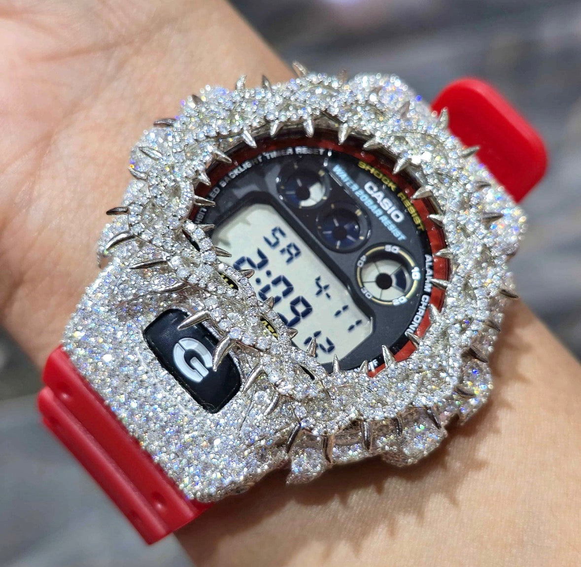 Moissanite Thorn Bezel G-Shock Watch