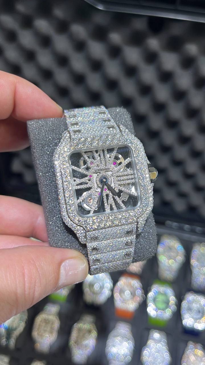 VVS-1 Moissanite Diamond Watch with Box & Papers