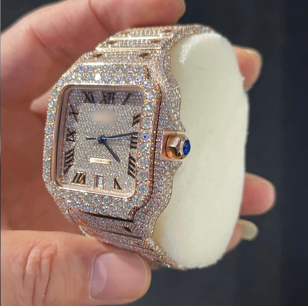 VVS-1 Moissanite Watch With Box & Papers (WATCH ARRIVES WITH LOGOS)
