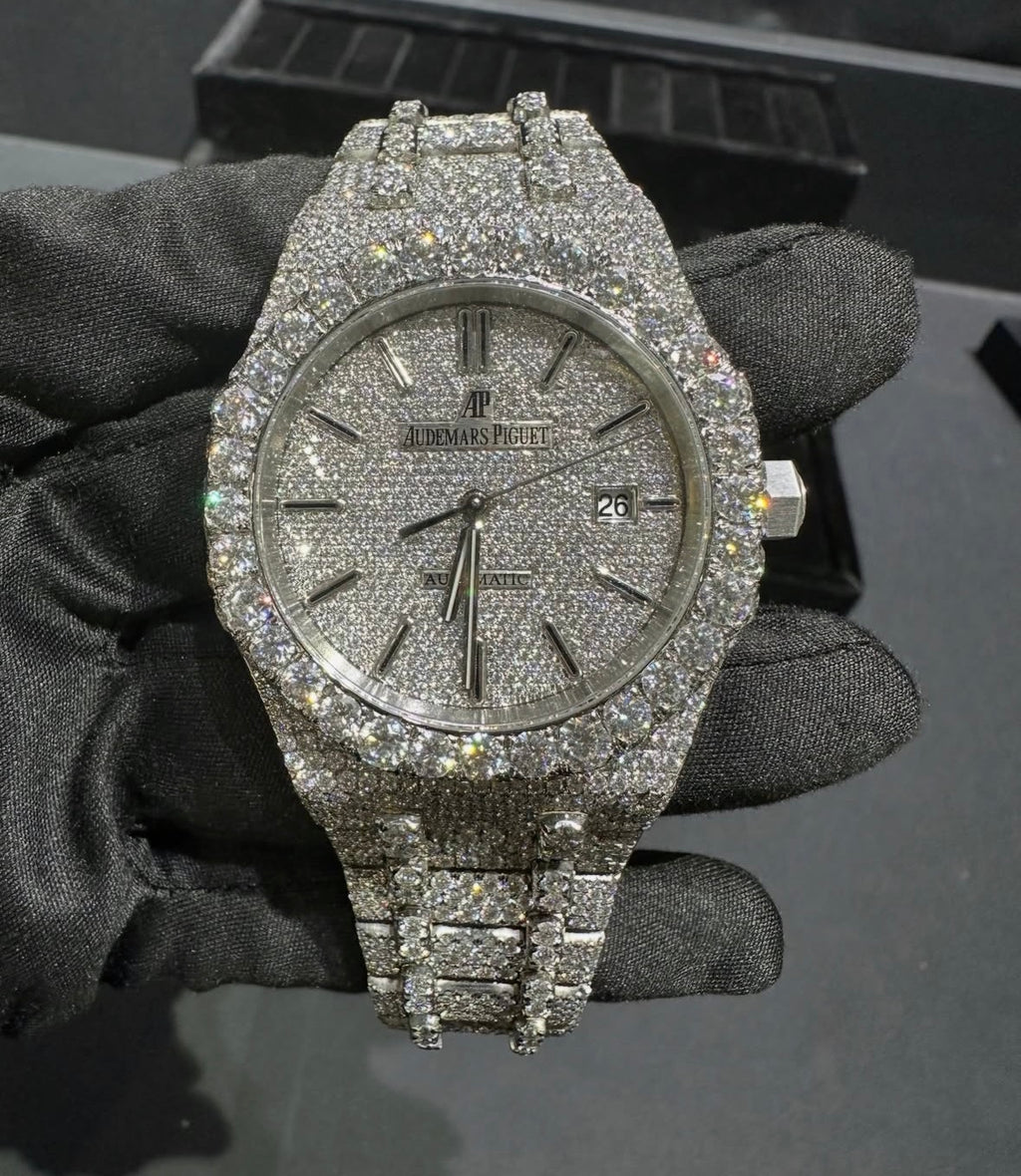 VVS-1 Moissanite Diamond Watch With Box & Papers