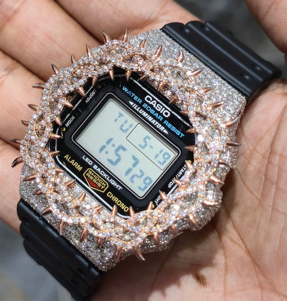 Moissanite Thorn Bezel G-Shock Watch