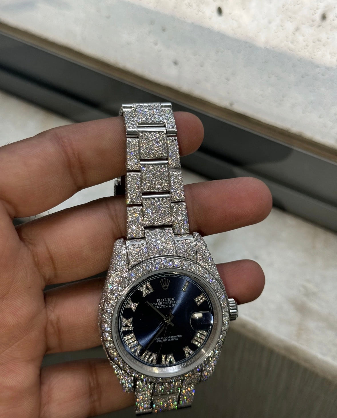 VVS-1 Moissanite Diamond Watch With Box & Papers