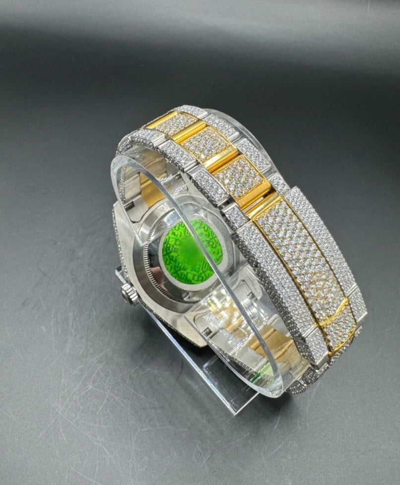 TWO-TONE YELLOW MOISSANITE WATCH