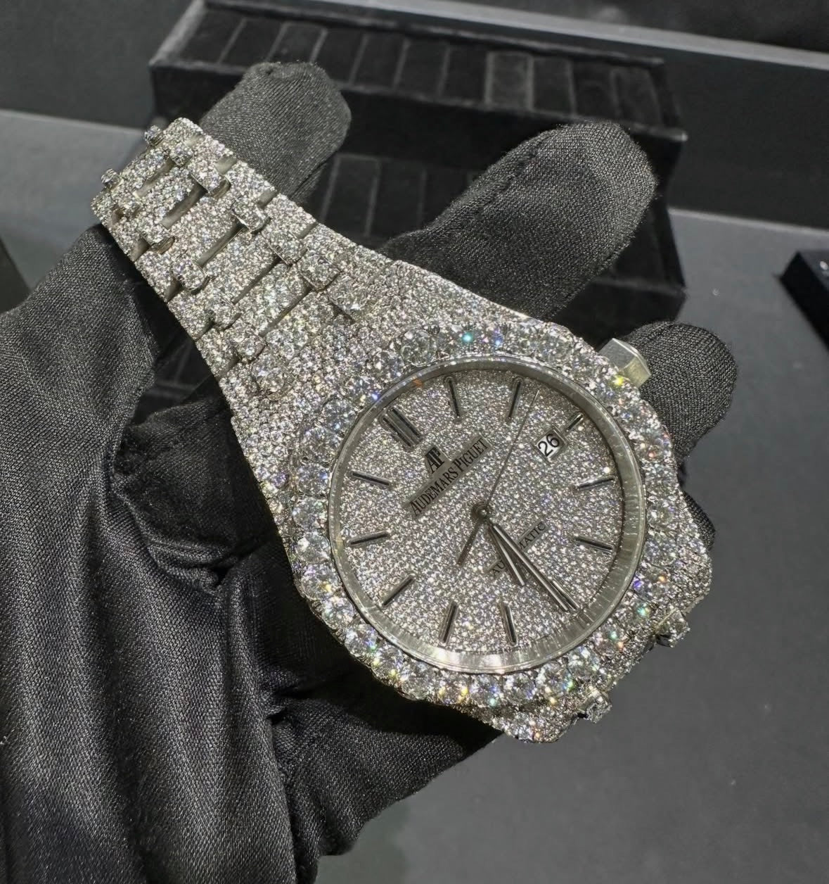 VVS-1 Moissanite Diamond Watch With Box & Papers