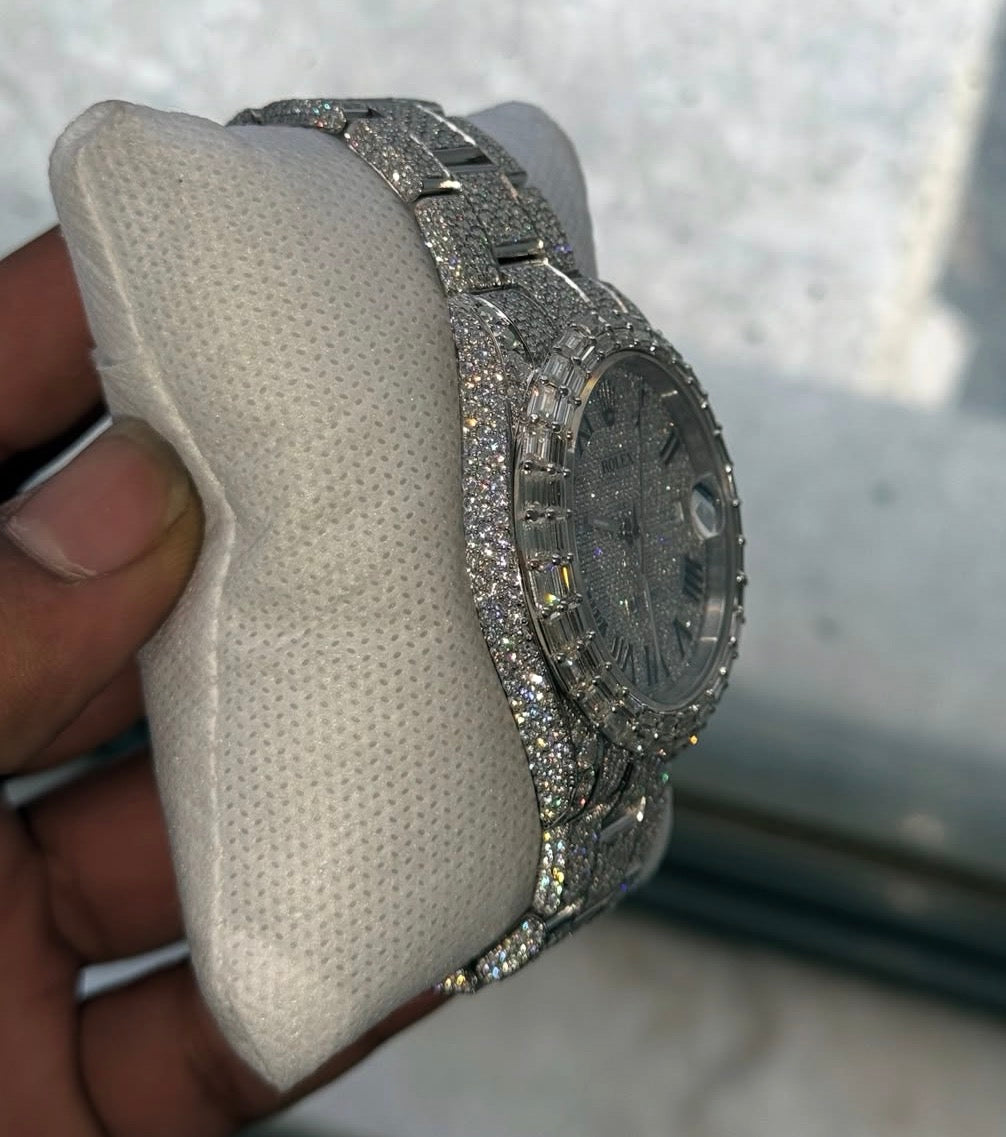 VVS-1 Moissanite Diamond Watch With Box & Papers