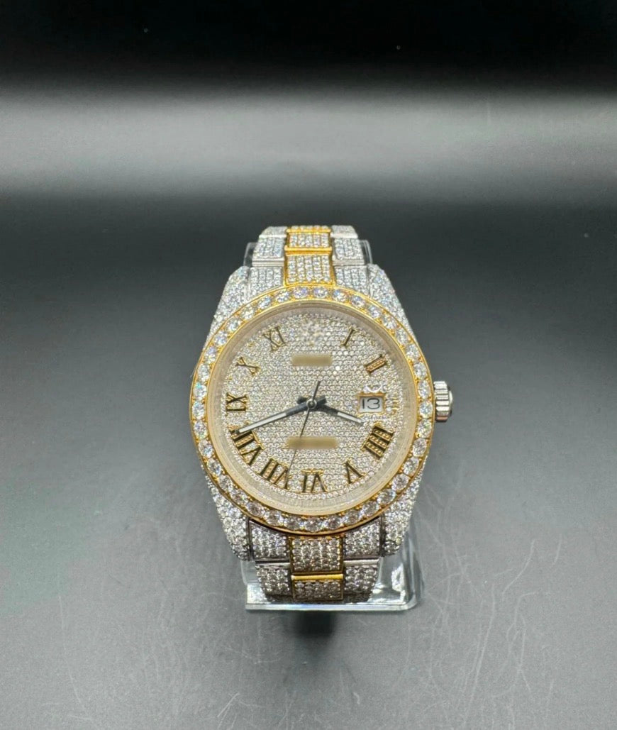 TWO-TONE YELLOW MOISSANITE WATCH