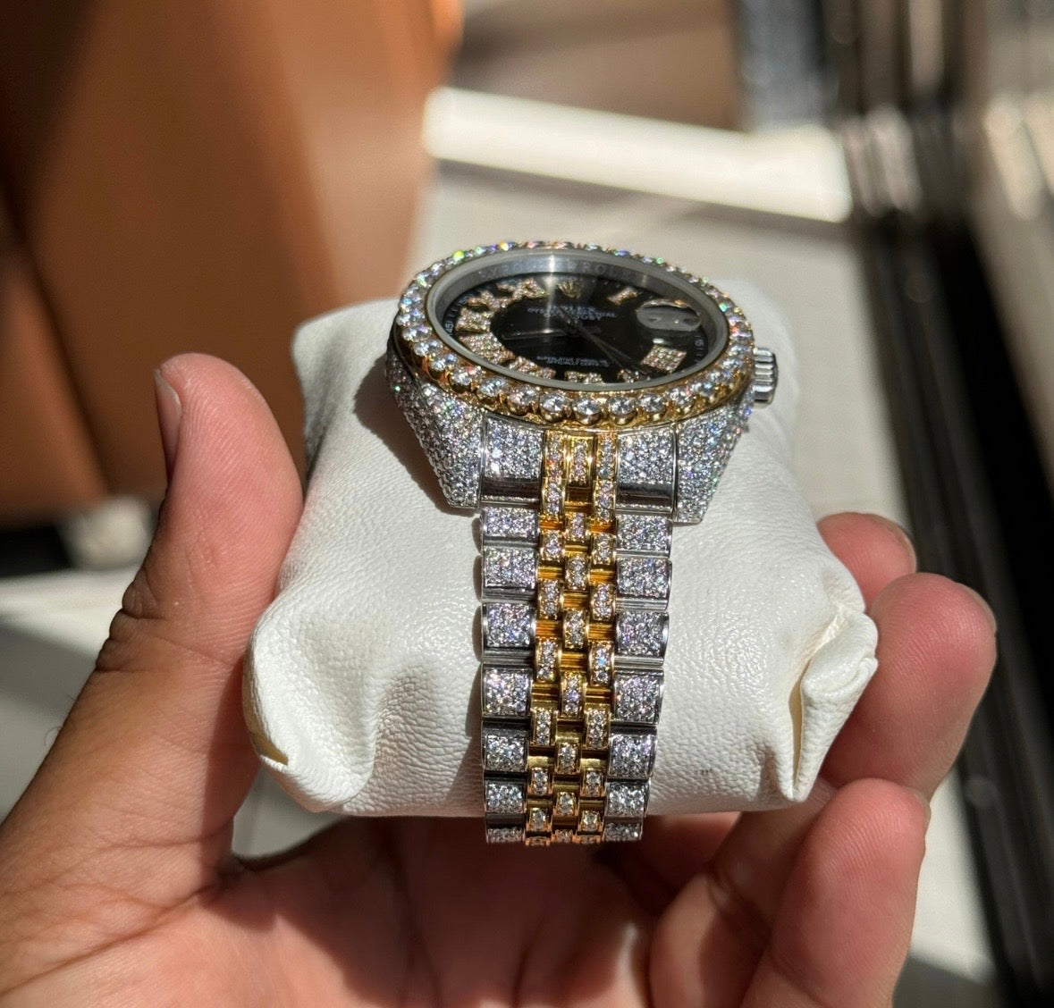 VVS-1 Moissanite Diamond Watch With Box & Papers