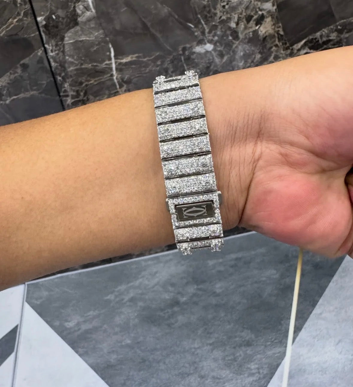 VVS-1 Moissanite Diamond Watch With Box & Papers