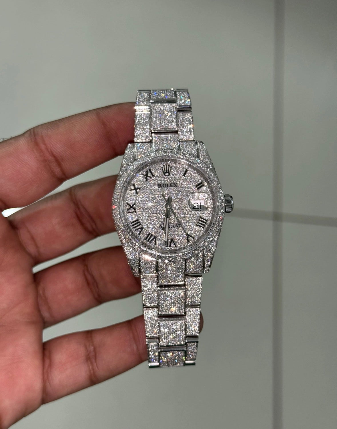 VVS-1 Moissanite Diamond Watch With Box & Papers