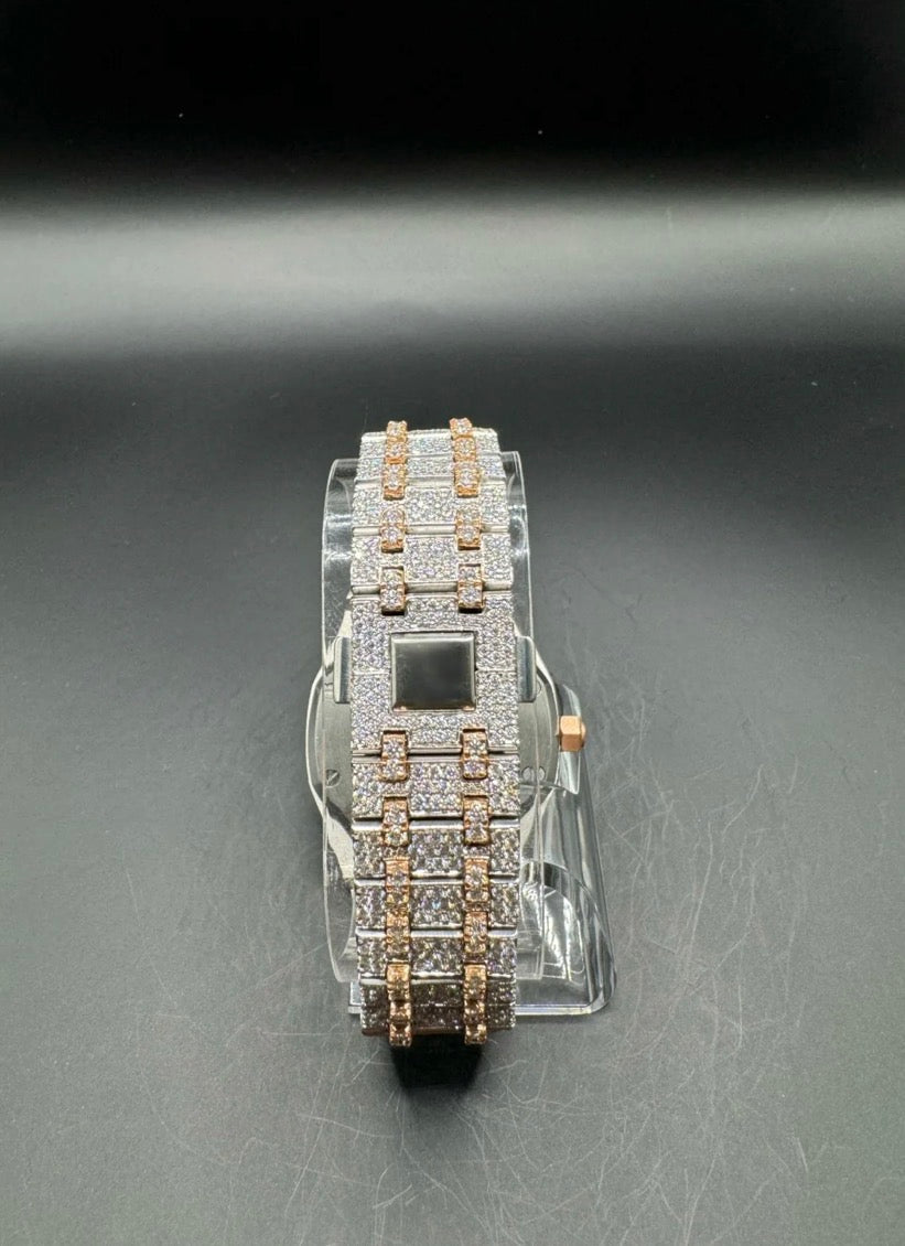 TWO-TONE ROSE MOISSANITE WATCH (41MM)