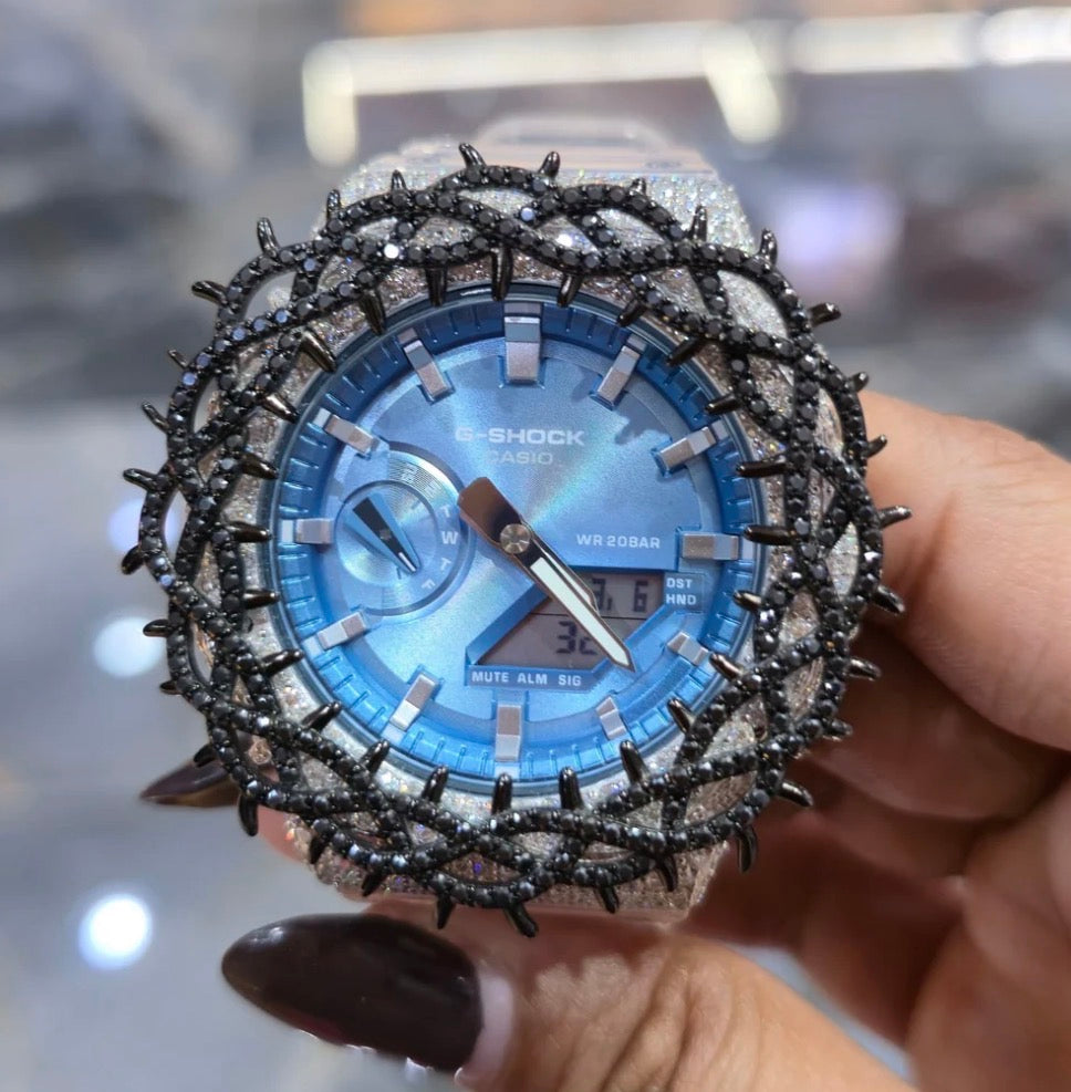 VVS Moissanite G Shock Original Watch Transparent Rubber Band
