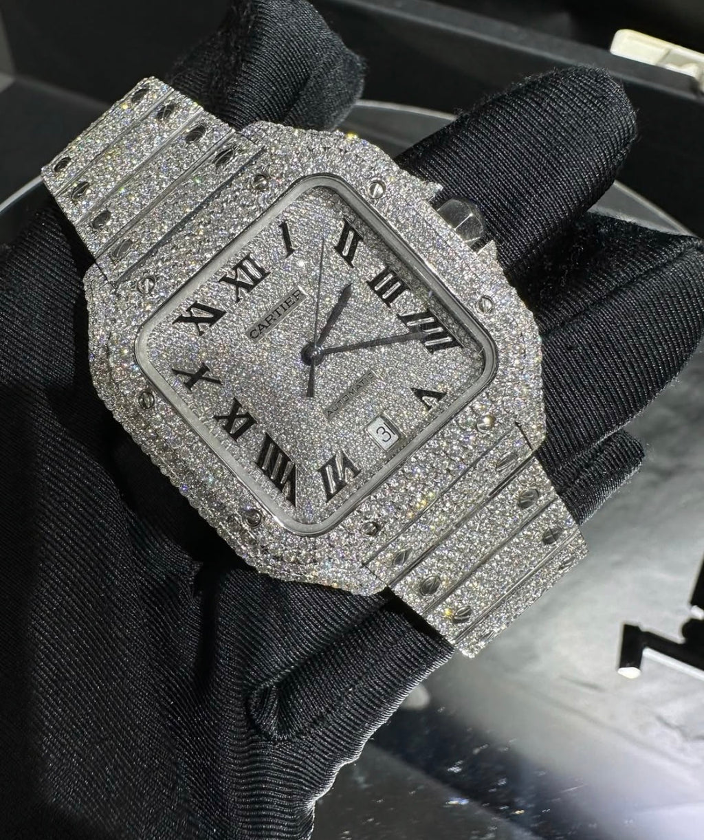 VVS-1 Moissanite Diamond Watch With Box & Papers