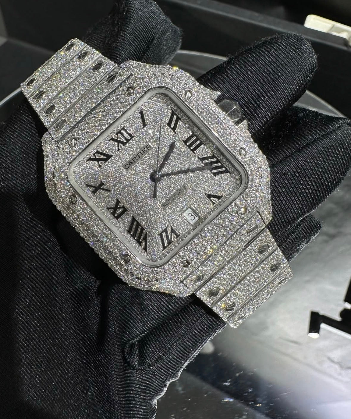 VVS-1 Moissanite Diamond Watch With Box & Papers