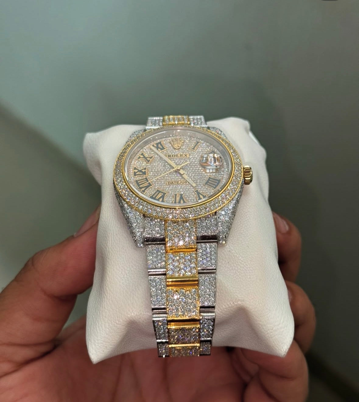 VVS-1 Moissanite Diamond Watch With Box & Papers