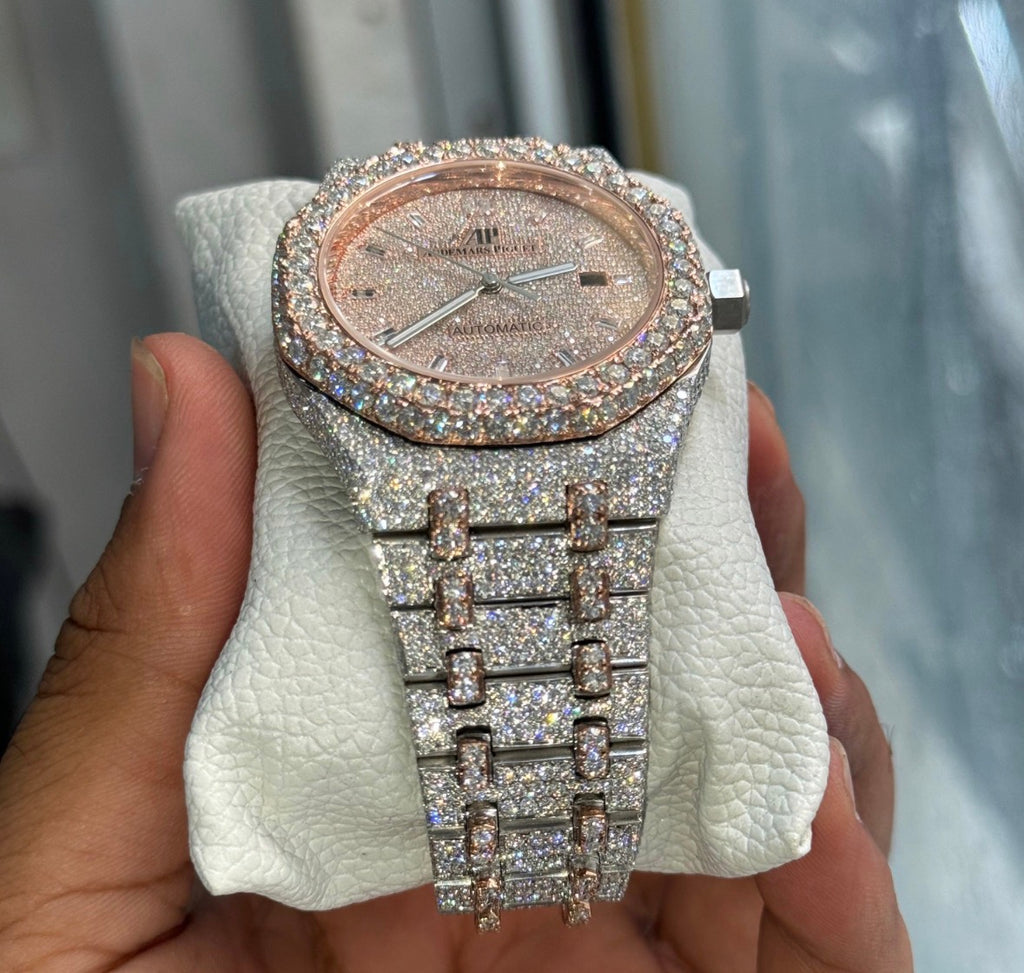 VVS-1 Moissanite Diamond Watch With Box & Papers