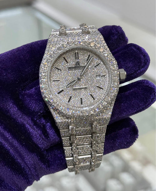 VVS-1 Moissanite Diamond Watch With Box & Papers