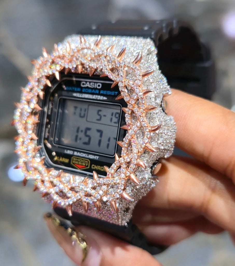 Moissanite Thorn Bezel G-Shock Watch