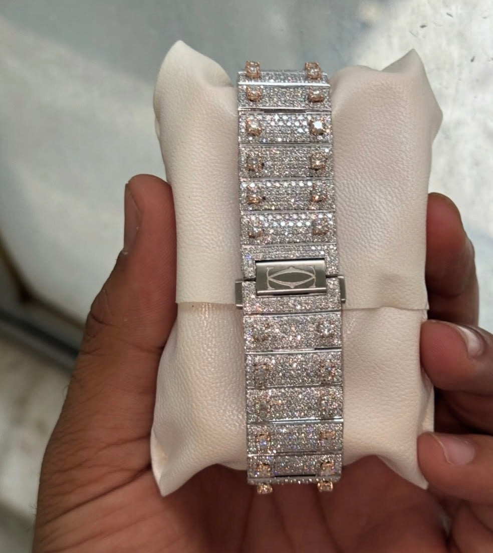 VVS-1 Moissanite Diamond Watch With Box & Papers