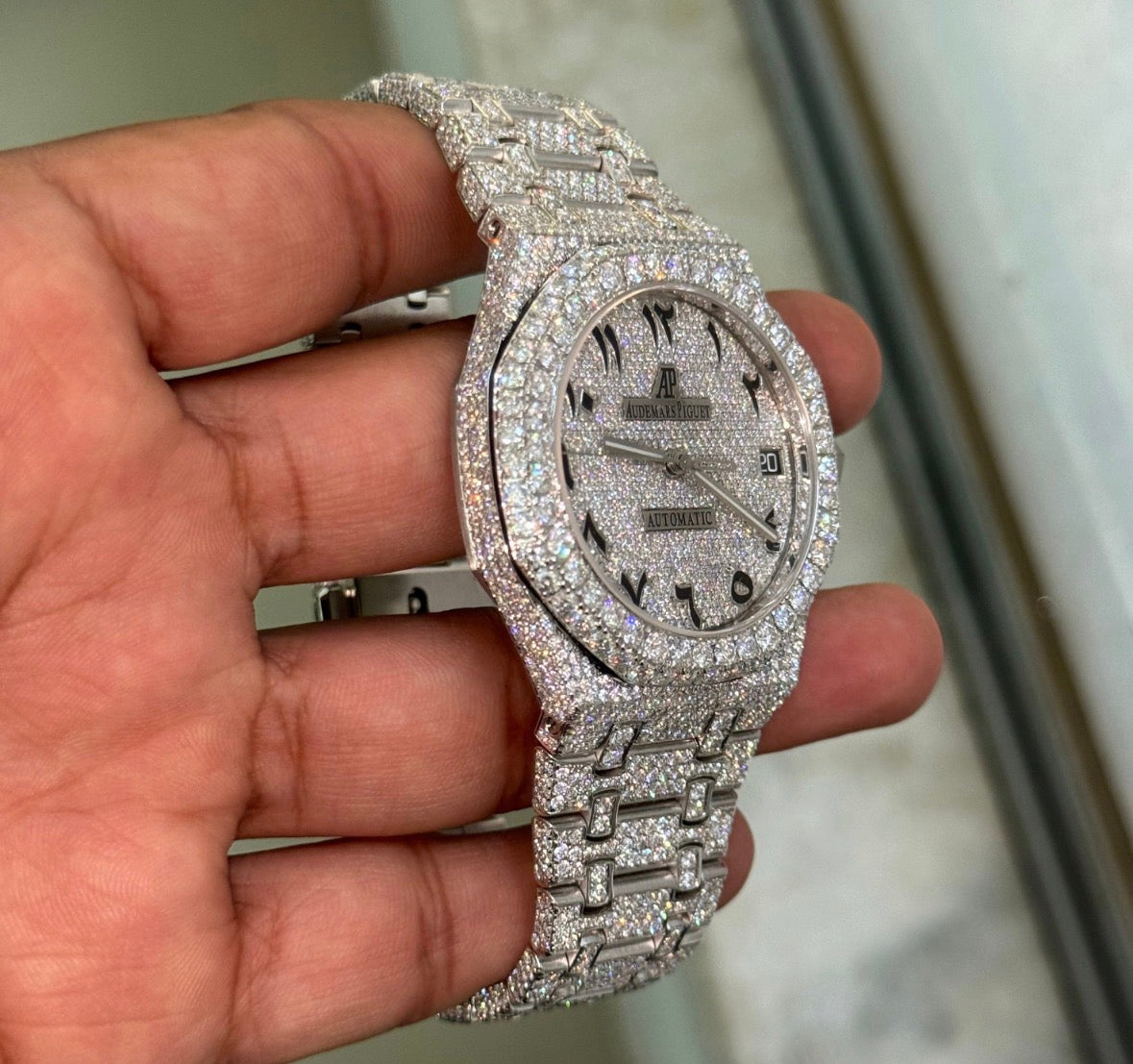 VVS-1 Moissanite Diamond Watch With Box & Papers