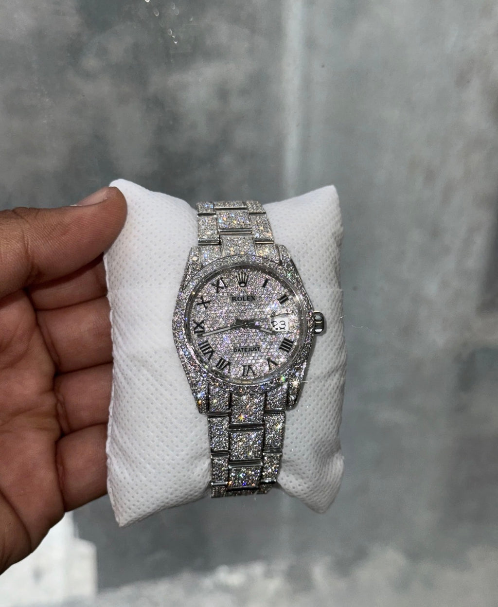 VVS-1 Moissanite Diamond Watch With Box & Papers