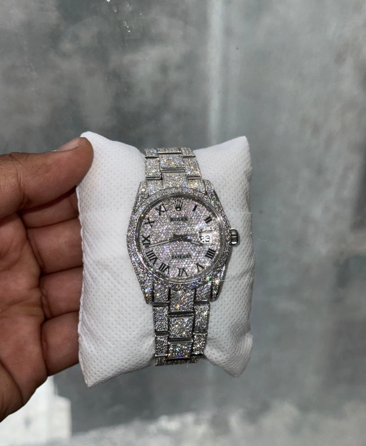 VVS-1 Moissanite Diamond Watch With Box & Papers