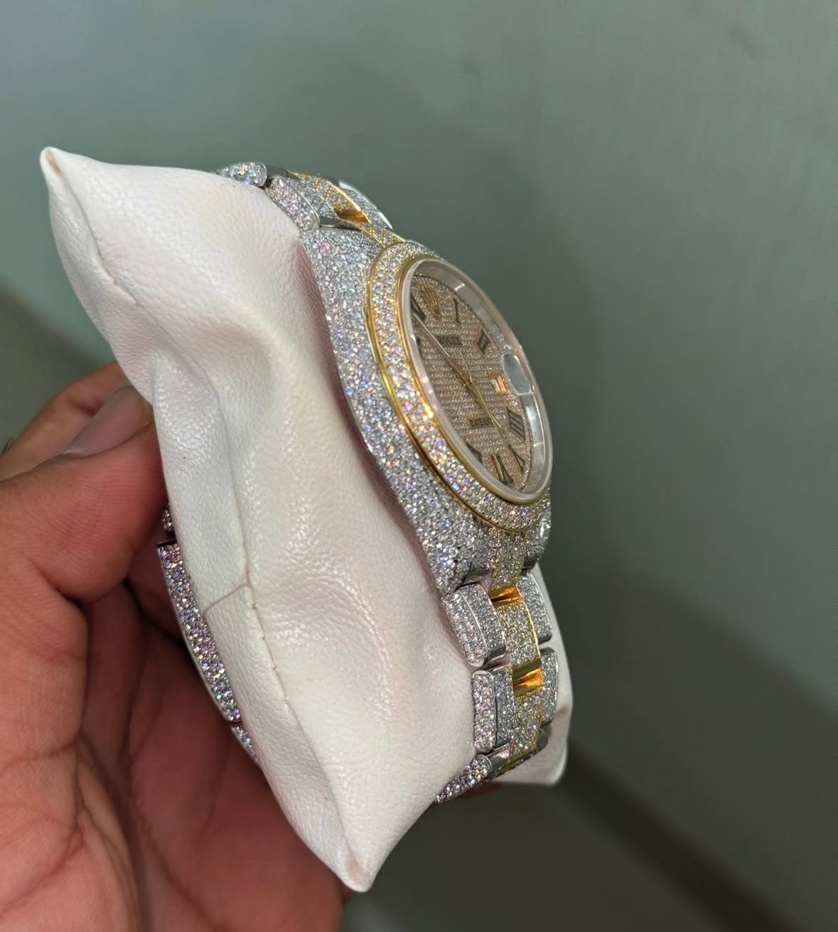VVS-1 Moissanite Diamond Watch With Box & Papers
