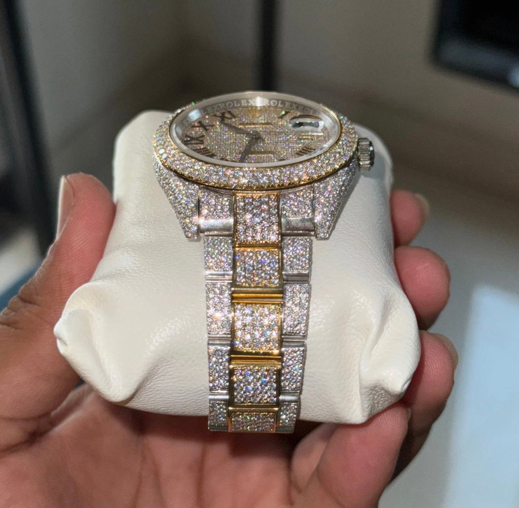 VVS-1 Moissanite Diamond Watch With Box & Papers
