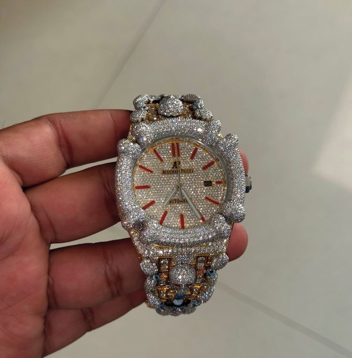 VVS-1 Moissanite Diamond Watch With Box & Papers