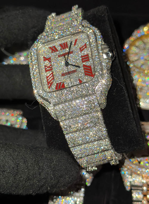 VVS-1 Custom Moissanite Diamond Watch With Box & Papers