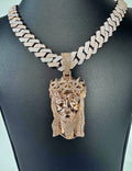Sterling silver and moissanite chain and charm