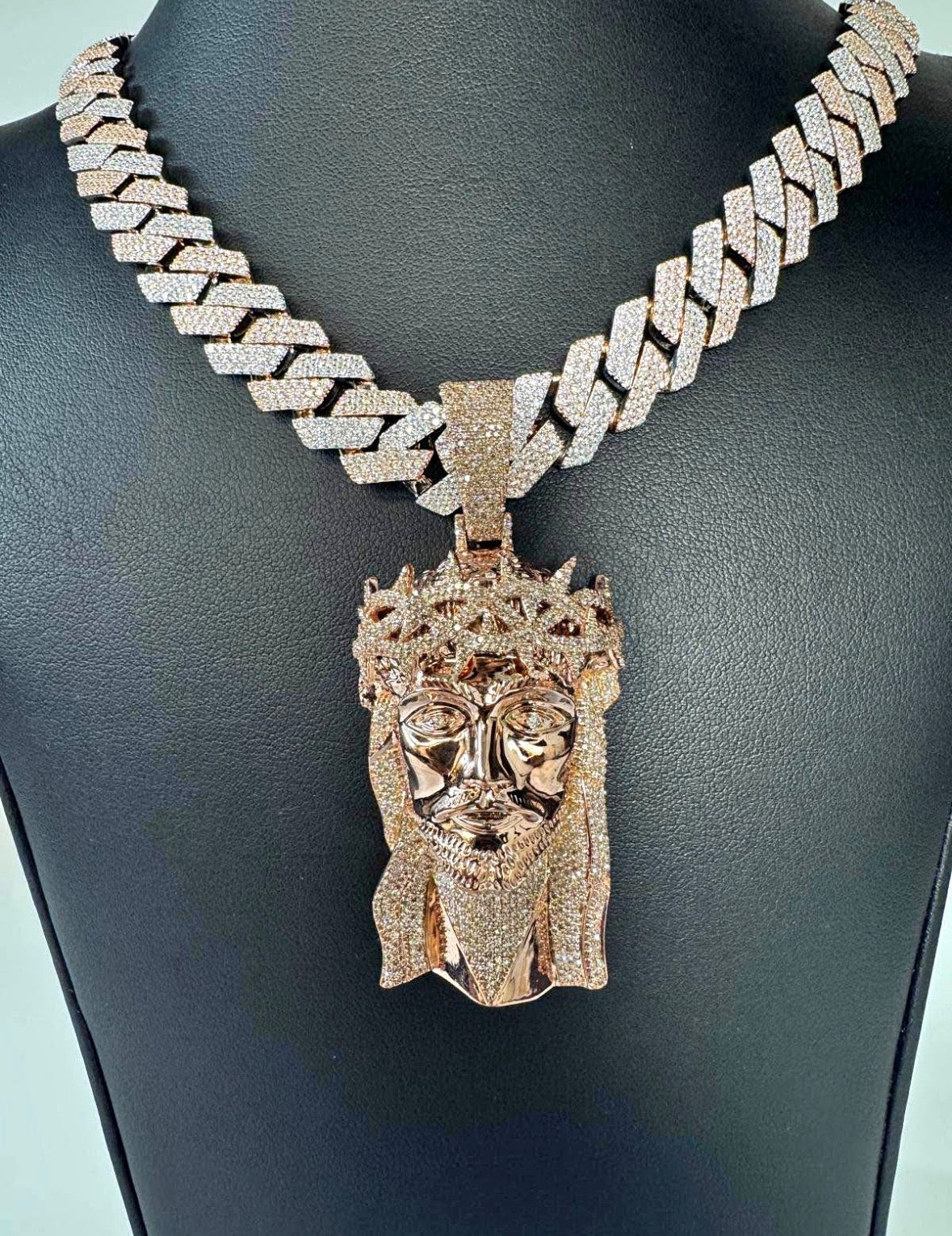 Sterling silver and moissanite chain and charm