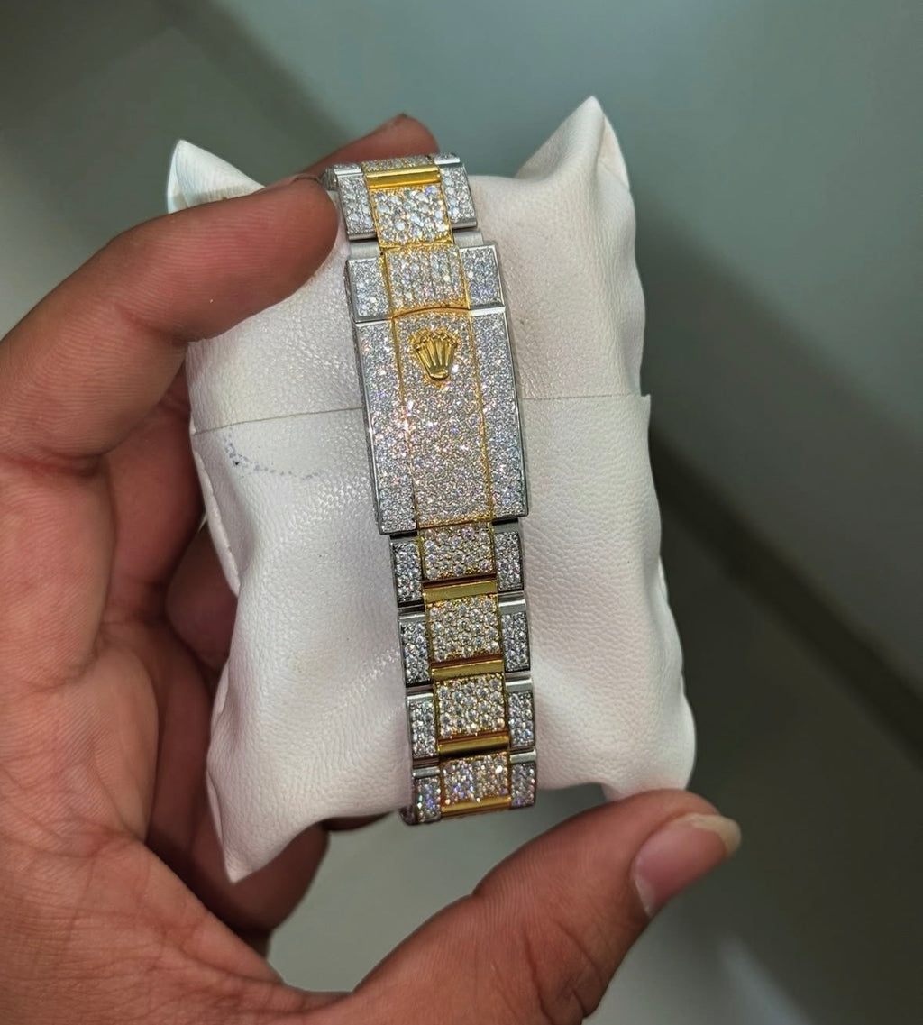 VVS-1 Moissanite Diamond Watch With Box & Papers