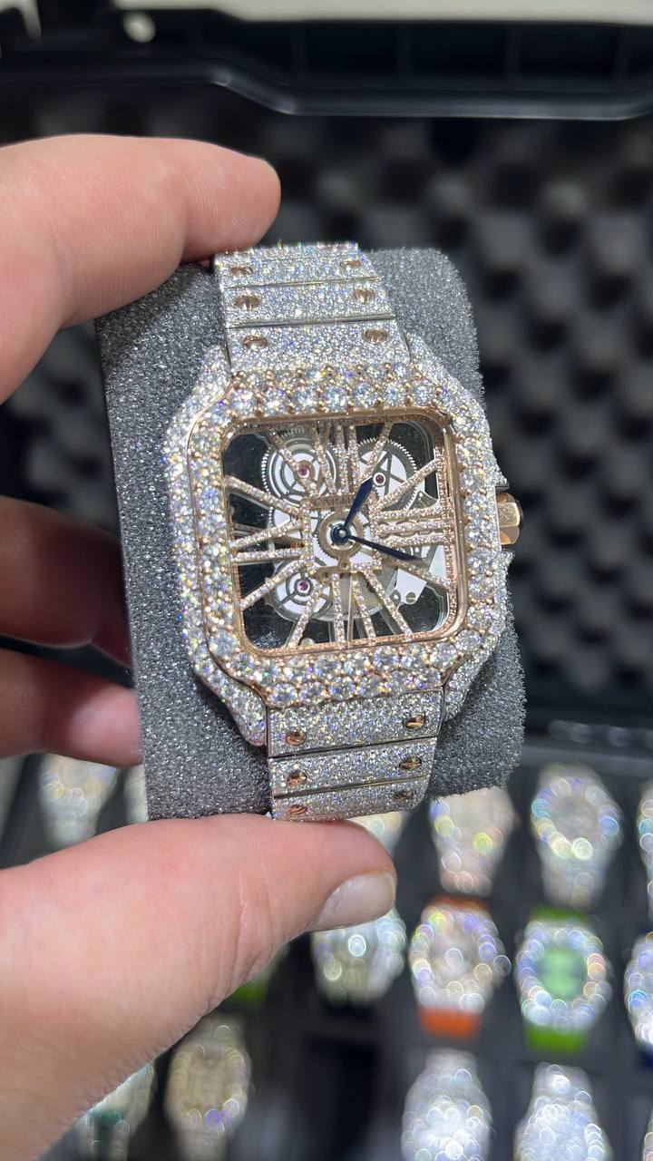 VVS-1 Moissanite Diamond Watch with Box & Papers
