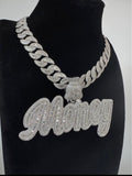 SILVER MOISSANITE CHAIN AND PENDENT