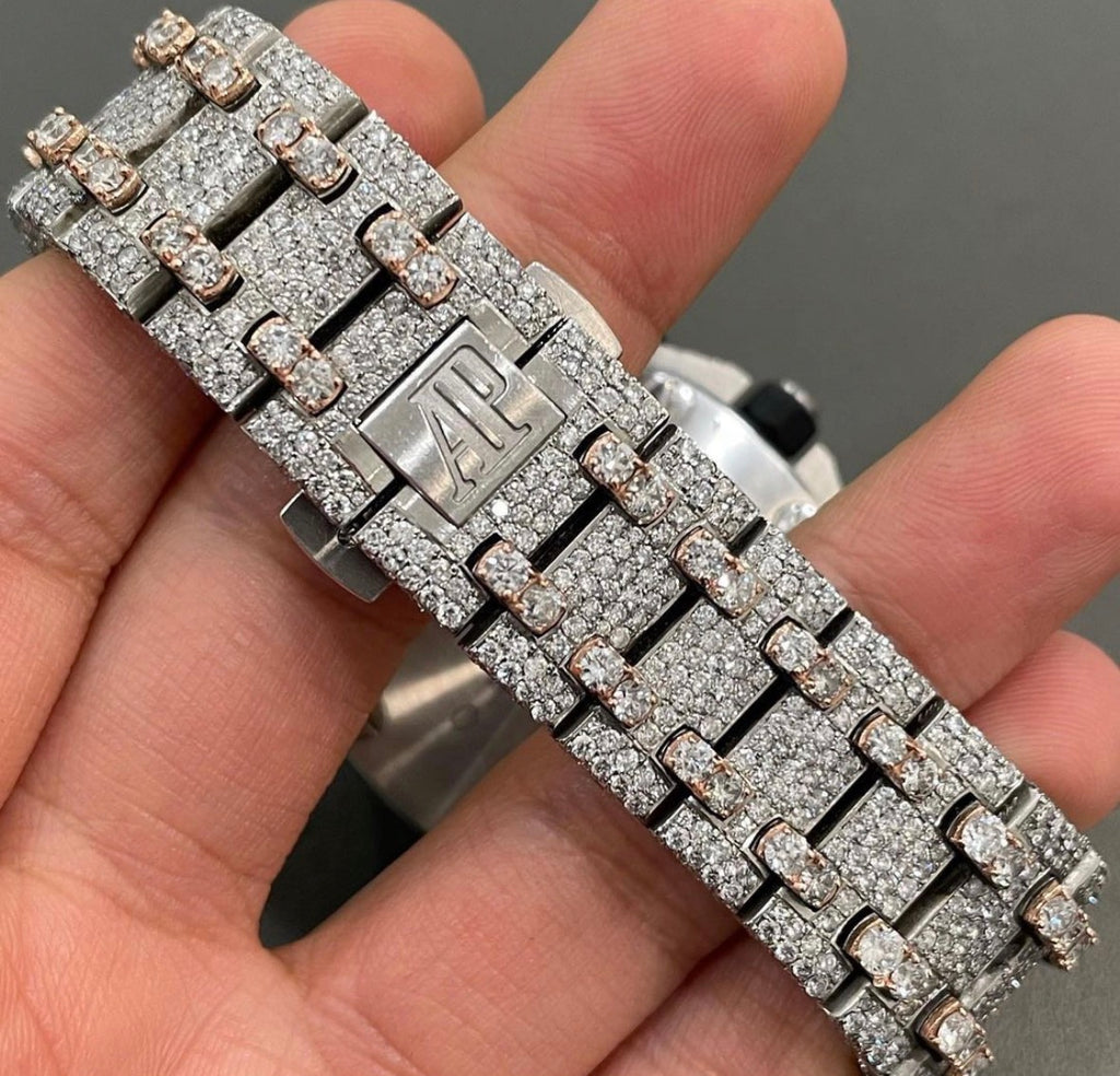 VVS-1 Moissanite Diamond Watch With Box & Papers