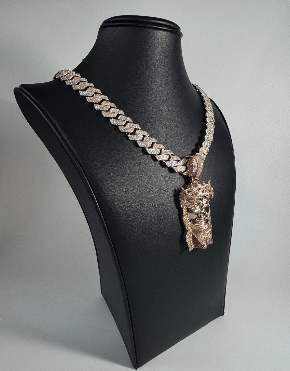 Sterling silver and moissanite chain and charm