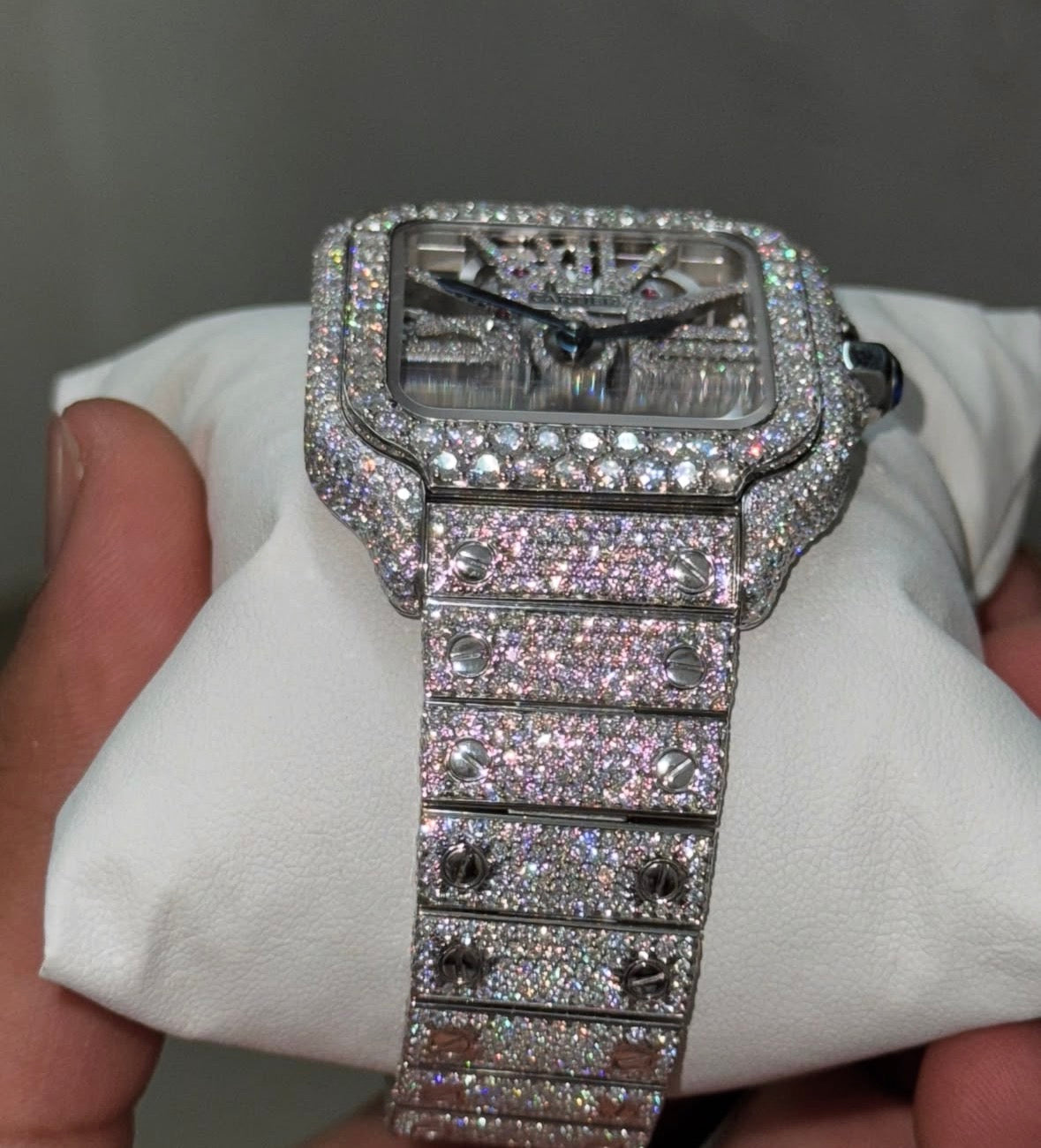 VVS-1 Moissanite Diamond Watch With Box & Papers