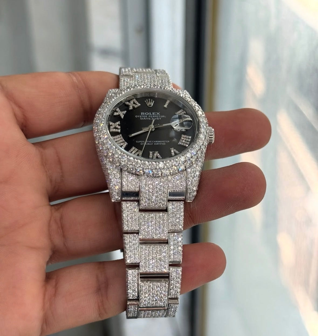 VVS-1 Moissanite Diamond Watch With Box & Papers