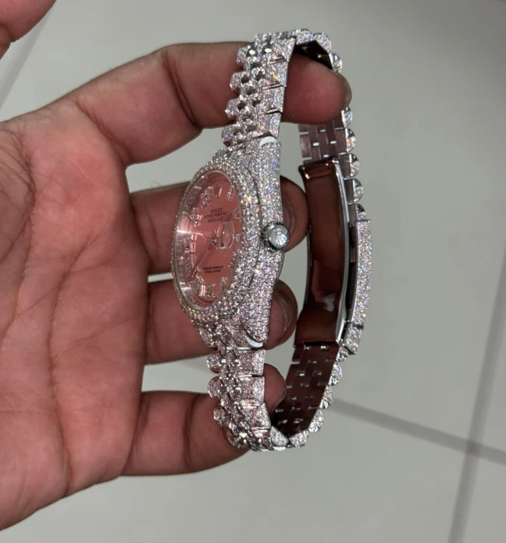 VVS-1 Moissanite Diamond Watch With Box & Papers