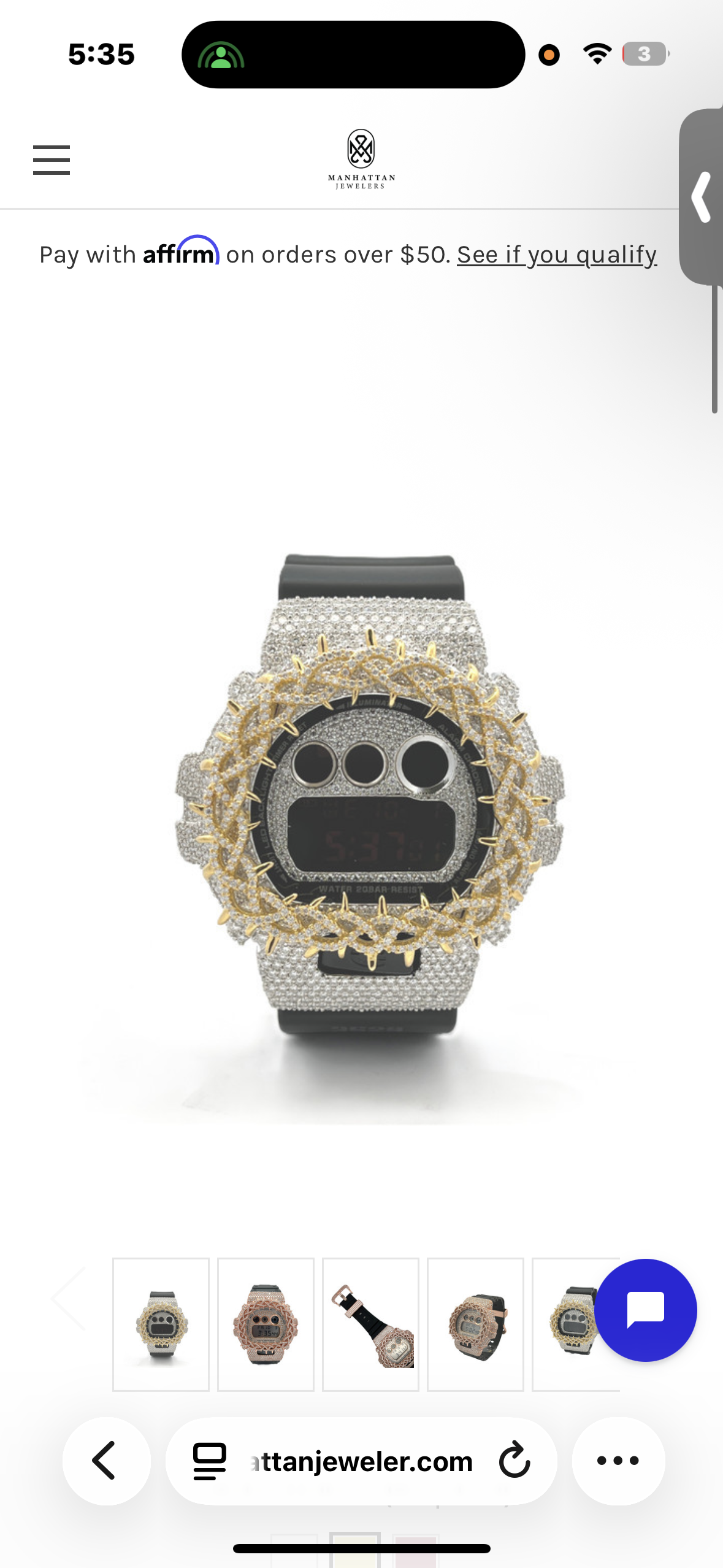 VVS-1 Moissanite Diamond Watch With Box & Papers