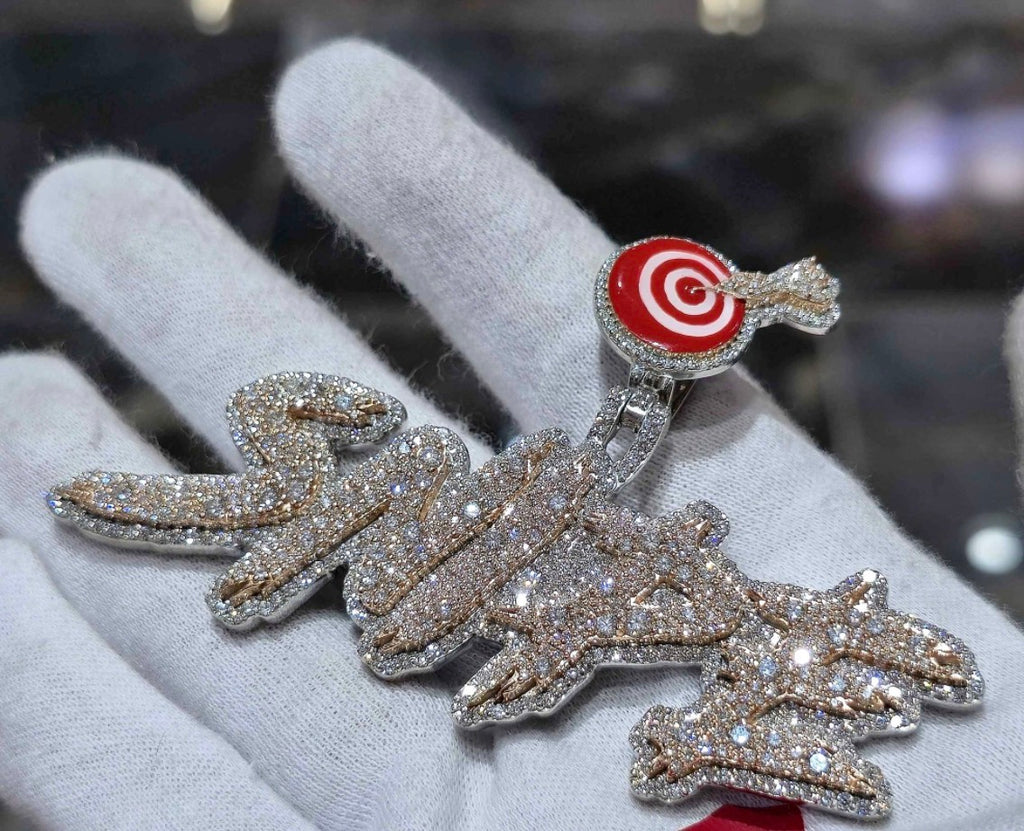 925 Sterling Silver Custom Pendant with VS Clarity Natural Diamonds