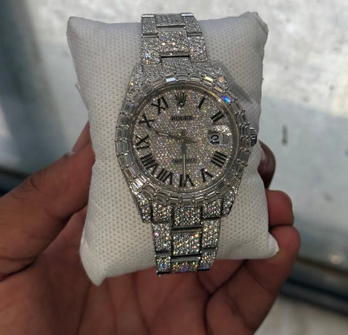 VVS-1 Moissanite Diamond Watch With Box & Papers