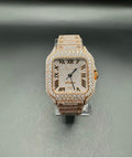 FULL ROSE SQUARE MOISSANITE WATCH (40MM)